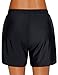 Utyful Women's Board Shorts Mid Waisted Long Swim Bottom Lace Up Elastic Waist Swimsuit Bottom Swim Shorts Women