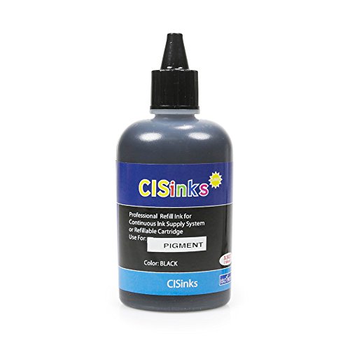 CISinks®- Universal Premium Pigment Refill Ink Bottle - Black 100ml - for Any Refill Purpose for All Inkjet Printers