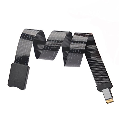 OUSHE 46cm TF/Micro SD to Micro SD Extension Cable Flexible 4 8 16 32GB TF Memory Card Reader Adapter Zip Extender Cord for MacBook/Kindle/Raspberry Pi/Camera/Arduino/3D Printer/Monitoring System/TV