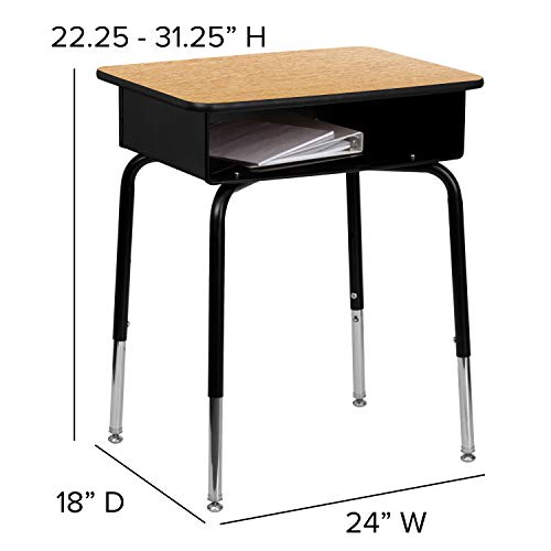 Flash Furniture Student Desk with Open Front Metal Book Box - Thumbnail 4