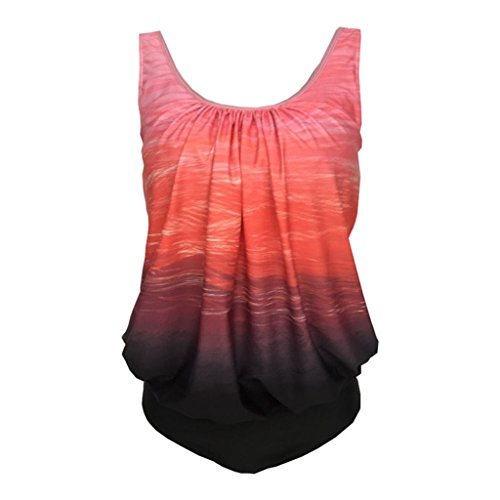 Asskdan-Damen-Tankini-Set-Bauchweg-Gepolstert-Zweiteilig-Gedruckt-Bademode-Groe-gren