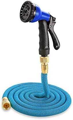 25FT-100FT Garden Hose Expandable Flexible Water Hose Plastic Hoses Handy Pipe With Spray Gun Watering Double Layer Latex Core blue Expandable 25ft