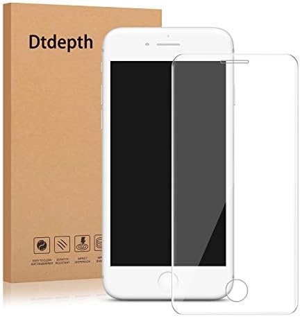Dtdepth iPhone 8 Plus, 7 Plus, 6S Plus, 6 Plus Tempered Glass - Full Coverage Full Adhesive Full Transparent Screen Protector [Case Friendly] With Transparent Curved Edge To Edge For iPhone 5.5” inch, 2 Pack