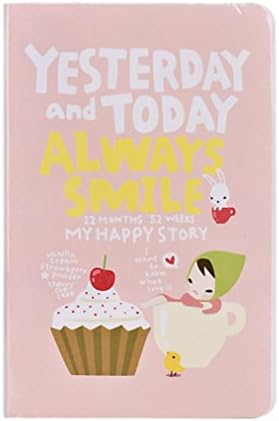 Kingfansion Cute Diary Notebook Red Hat Girl Agenda Weekly Planner Notebook (Pink)