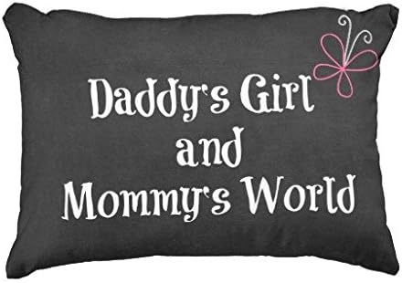 Standard Pillowcase Home Decorative Cushion Case Daddys Girl And Mommys World Quote Accent Pillow Cover 20x36 Inches