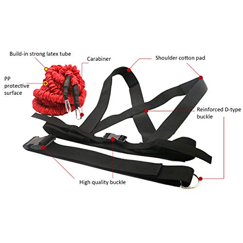 Fito Acceleration Speed Cord Resistance Bungee Band Running Training Band Equipment for Improving Speed Strength Power and Agility, Red