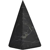 Shungite World Authentic Tall Shungite Pyramid Unpolished 30 mm / 1.18" Chakra Energy Natural Healing Crystal Real Black Pyramid Home Office Protection Desk Decor Meditation Reiki Grounding Stone
