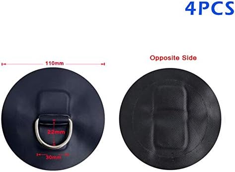 Wellouis 4pcs Stainless Steel D-Ring Pad/Patch for PVC Inflatable Boat Raft Dinghy Kayak