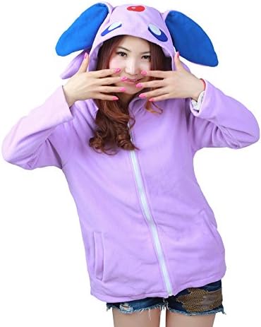 OLadydress Women Mens Unisex Adult Animal Hoodie Zipper Closure Sweater Jackets EPON-PU X-Large