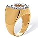 Men's White Cubic Zirconia 18k Gold over Sterling Silver Horseshoe Ring