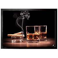 1art1 Alcoholic Beverages Door Mat Floor Mat - Whiskey and Cigars (28 x 20 inches)