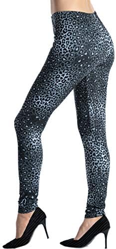 Women's Printed Leggings Full-Length Regular Size Workout Legging Pants Soft Capri L1