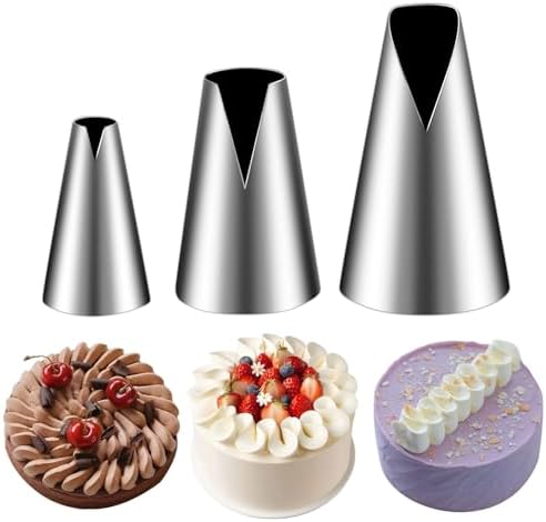 Suuker Pieces Russian Piping Tips Set,V-shaped Wave Cake