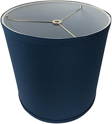 FenchelShades.com 10" Top Diameter x 10" Bottom Diameter 10" Height Fabric Drum Lampshade Spider Attachment (Linen Navy Blue)
