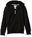 Limited Too Girls' Long Sleeve Zip Front Jersey Hoodie,Black,5/6