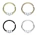 3 Opal Prong Set Bendable Septum/Cartilage Hoop Ring 16G (Sold Individually)