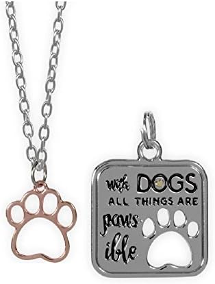 Best Furr-End Pendant &amp; Charm Set - With Dogs All things Are Paws-ible.