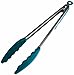 StarPack Basics Silicone Kitchen Tongs 12-Inch - Stainless Steel with Non-Stick Silicone Tips, High Heat Resistant to 480°F, For Cooking, Serving, Grill, BBQ & Salad (Teal Blue)