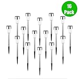 Solar Pathway Lights Outdoor,16-Pack Waterproof Outdoor Solar Lights Stainless Steel Painted Solar Light for Garden,Yard,Lawn
