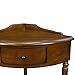 Coastal Solid Wood Corner Wedge Table with Drawer, Rich Pecan Brown, Perfect for Entryways, Hallways, and Small Spaces – Leick Home, 9016