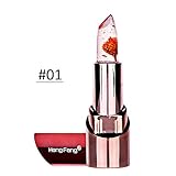 Sunsent 1piece Crystal Jelly Lipstick with Flower Color Changing Long Lasting Lip Gloss (#1)