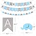 Baby Shower Decorations For Boy - 248 PCS Party Supplies Including Plates,Cups,Tableware,Napkins,Tablecloth,Invitation Card,It's A Boy Elephant Banner, Paper Lanterns, Honeycomb Balls,Balloons,Tissue