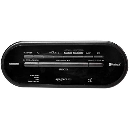 Amazon Basics Digital Alarm Clock with FM Radio, USB Charging Port and