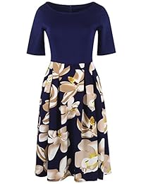 Vestido de fiesta para dama, estilo vintage, diseño de patchwork