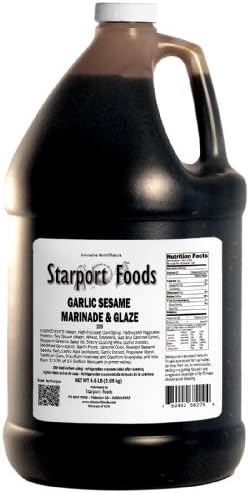 Starport Foods Garlic Sesame Marinade and Glaze, 1/2 gallon, NET WT 4.6 lb, (74 oz)