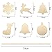 WXJ13 30 PCS 6 Styles Wooden Christmas Hanging Ornaments, for DIY Wood Crafts Christmas Decoration, Christmas Tree Ornaments