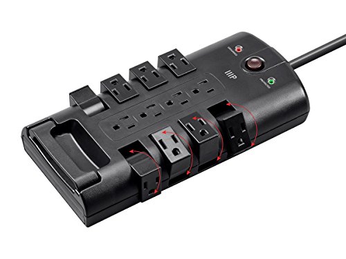 Monoprice Rotating Surge Computer Surge Protector, Black (115874)