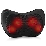 Back and Neck Massage Pillow - Heated Shiatsu Kneading Massager for Neck, Shoulder and Lower Back | Full Body Pain Relief Pillow Massage with Deep Kneading | Use at Home, Office, and Car