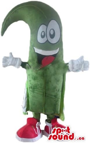 Cute green vegetable advertising SpotSound Mascot US costume fancy dress
