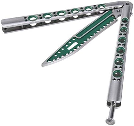toptens Tactical Combat Trainer Training Folding Tool Knife Practice Metal Steel Handle Blunt Butterfly Knife