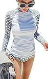 Ilishop Women's UV Sun Protection Long-Sleeve Crew Rashguard 2017 Dot Rash Guards Dot M