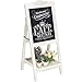 MyGift Decorative Vintage White Washed Brown Wood Large Freestanding Chalkboard Message Board Easel