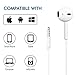AY Cellular Wired earbuds earphones High Fidelity Sound Bass Work Out Sweat Proof Phones with Microphone for All Phones and Tablets with 3.5 mm Plug, White