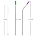 WEBSUN Metal Set of 8 Reusable Stainless Steel Drinking Straws For Tumbler with Cover, 2 Cleaning Brushes Included
