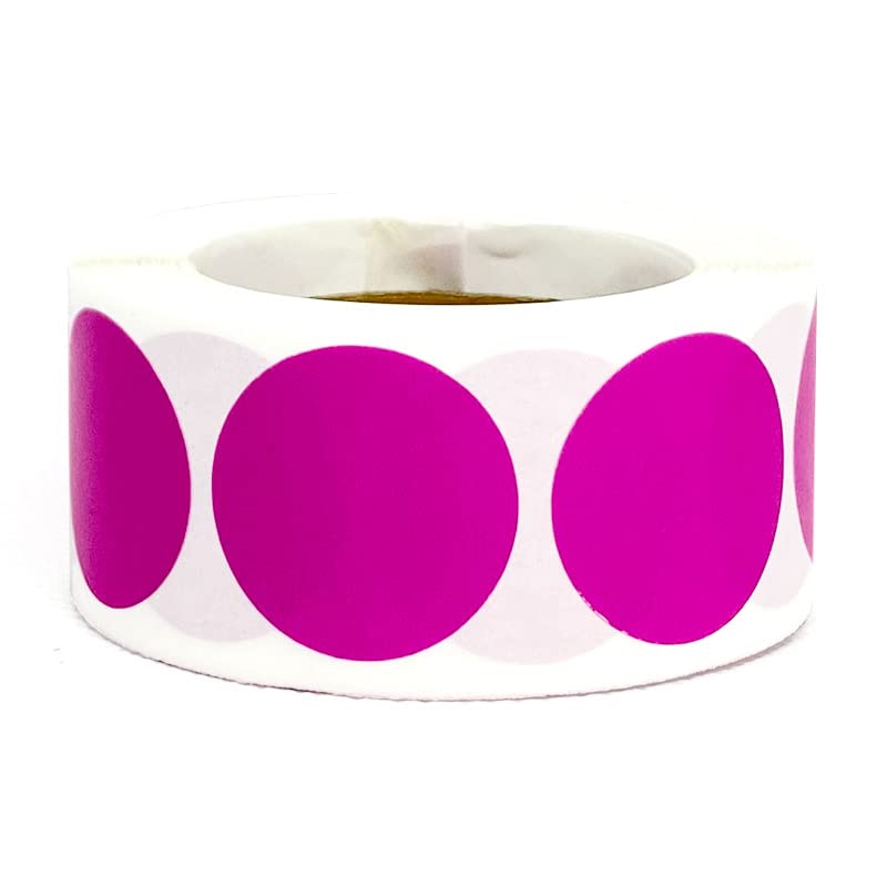MajorCrafts 500 Labels per roll 2.5cm 1" Plain Blank Round Sticker Labels (Bright Pink V037)