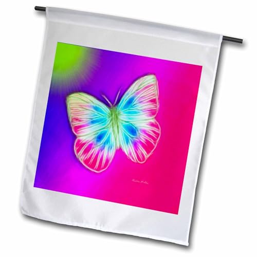 3dRose fl_12525_1 Pastel Butterfly D Garden Flag, 12 by 18-Inch