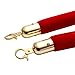 JAXPETY 3 Sets Round Top Polished Brass Stanchion Posts Queue Barrier, Pack of 6 Posts with Red Velvet Ropes,Gold