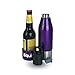 ICY BEV KOOLER STAINLESS STEEL BOTTLE INSULATOR, 2 PACK, PURPLE, beer keeper/holder with silicone bottle stopper; cap with bottle opener and finger grip keeps beer cold longer
