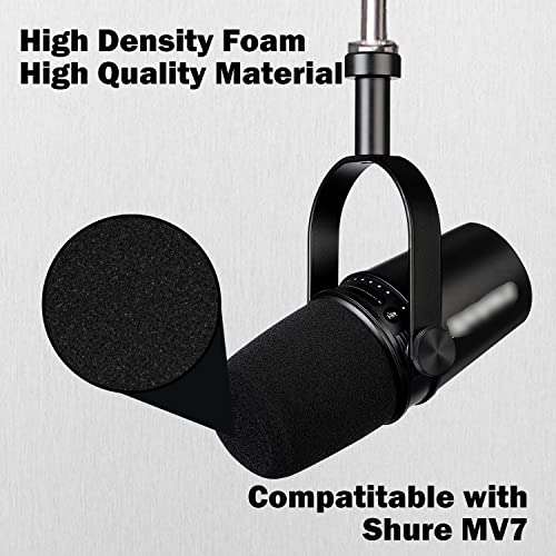 Boseen Microphone Foam Windscreen for Shure MV7, Mic Cover Microphone