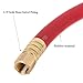 Maxaline Non-Kinking Rubber Lead-in Air Hose 3/8inch x 3FT 300PSI with 1/4inch Solid Brass Swivel Fittings Red
