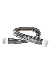 AZORA - Pulsera de cuero para mujer, hecha a mano, con perlas