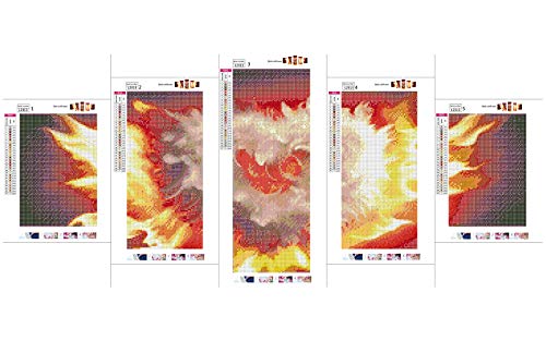 TAOPE 5 Stück Diamant Malerei Vollbohrer Kit, DIY 5D Diamond Painting Bilder Set Diamant Malen nach Zahlen Kreuzstich Stickerei Strass Mosaik Gemälde (Feder und Liebe)