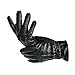 Ikevan Mens Luxurious PU Leather Gloves Outdoor Driving Warm Gloves Cashmere Mittens Autumn Winter (Black)