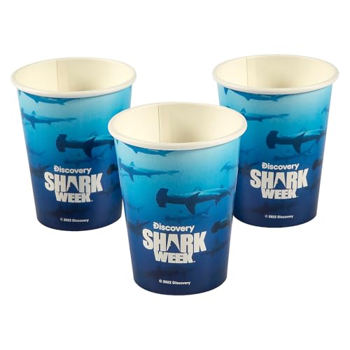 Fun Express Discovery Shark Week 9 oz. Hammerhead Party Disposable Paper Cups -…
