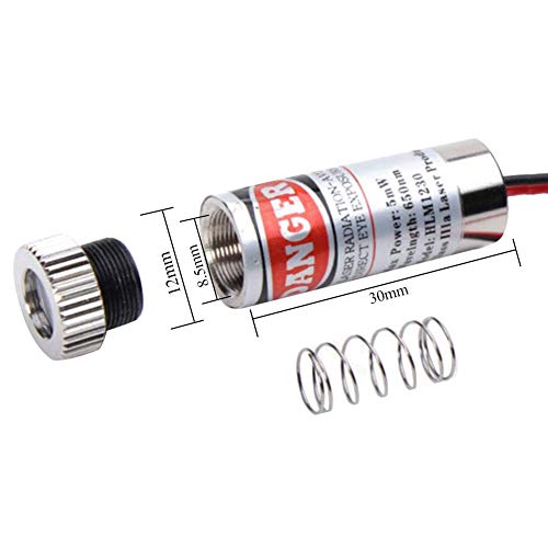WayinTop 2pcs 650nm 5mW Focusable Focus Adjustable Lens Laser Red Dot Diode Module 3-5V with Driver Plastic Lens (Dot Laser)