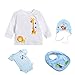 Baby Iron on Patches Set - 4 Pcs Heat Transfer Vinyl Patch for Kids, Funny DIY Decoration Appliques Stickers with Cartoon Bird Animal Design and Eco-Friendly Material